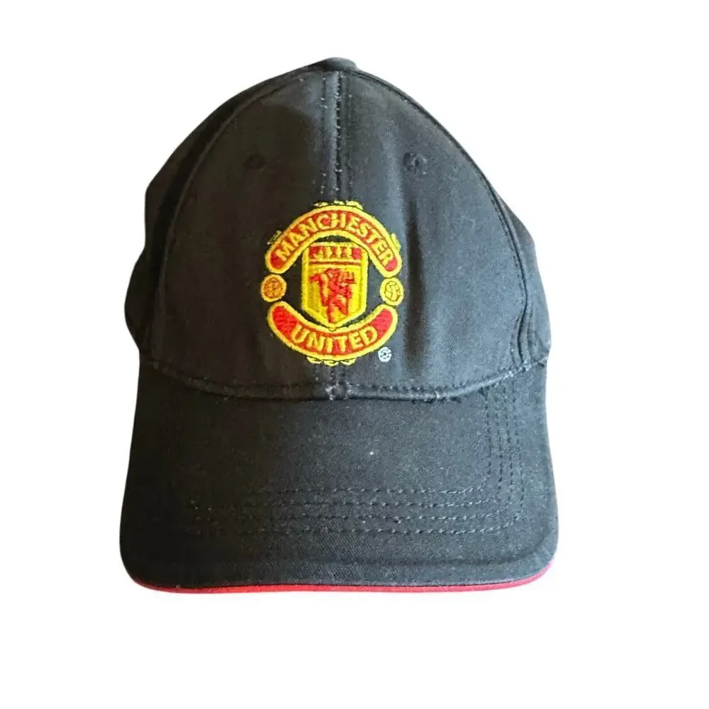 Manchester United Men's Black Adjustable Official Merchandise Soccer Hat Cap